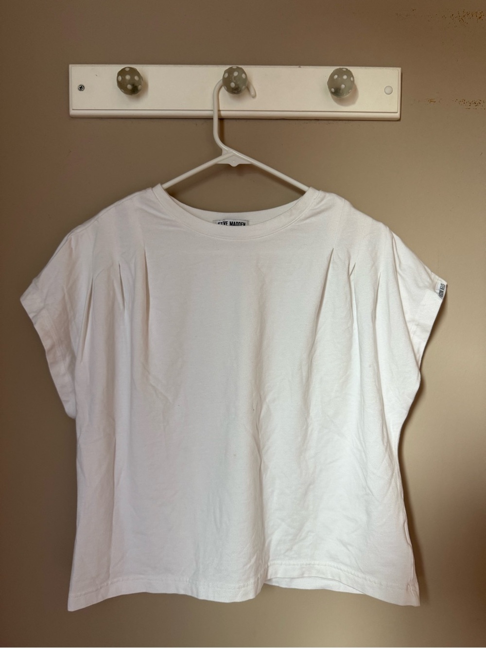 Steve Madden White Boxy Short Sleeve Tee